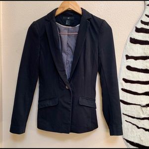 H&M BLACK BLAZER with pin stripe lining
